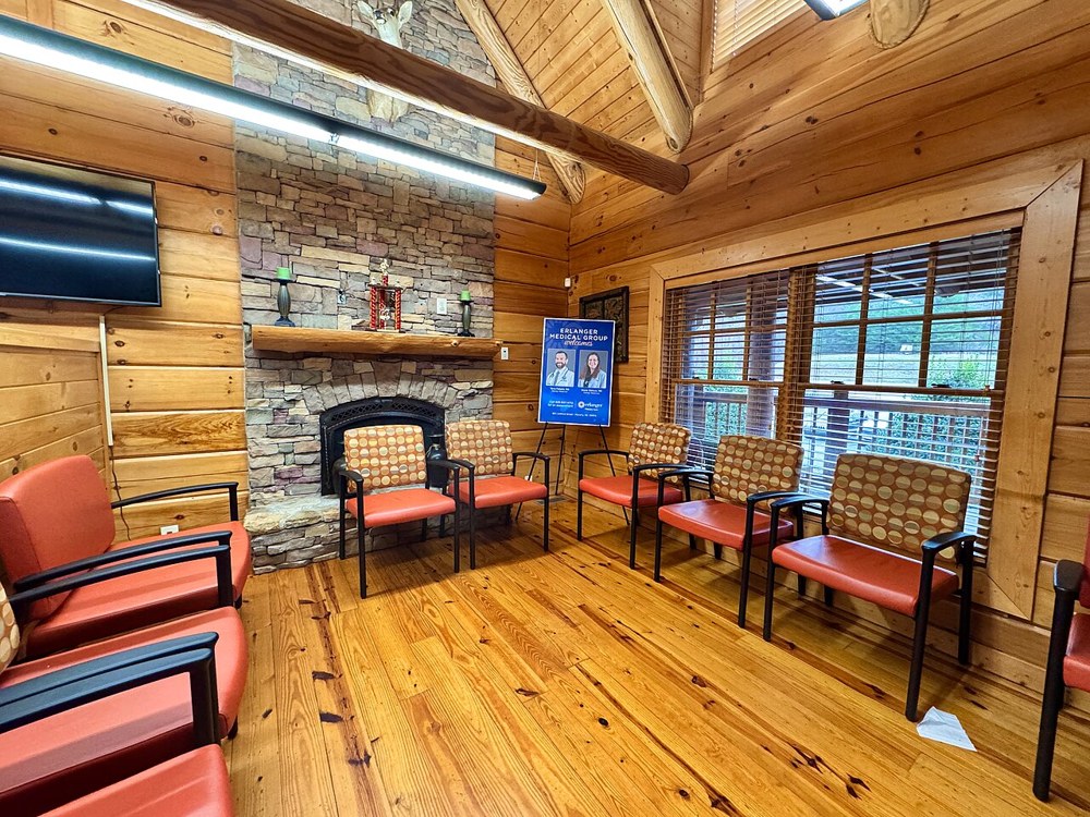 An empty clinic waiting area in North Carolina